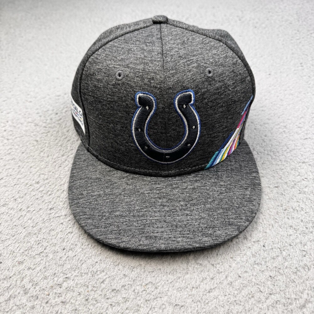 INDIANAPOLIS COLTS Hat Cap Mens 7 1/2 Gray Fitted Crucial Catch 100 NFL Season